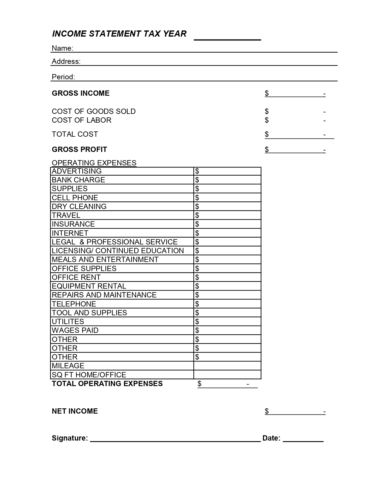 Tax Return Checklist